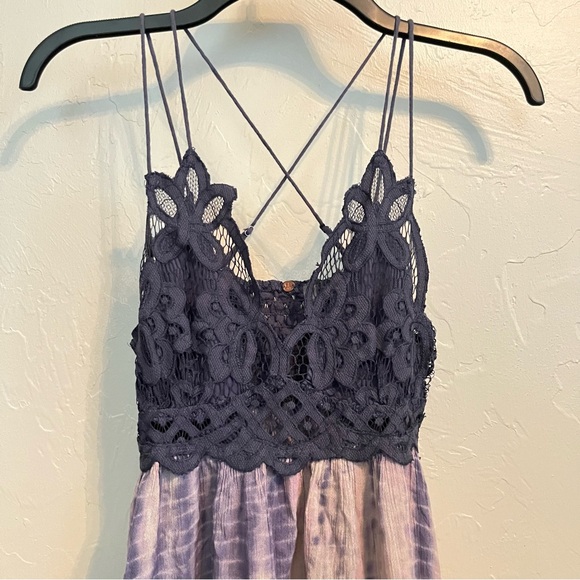FREE PEOPLE FP ONE Adells Slip Tie-Dye Lace Dress Blue Sz XS Boho Fairy Festival - Picture 6 of 10